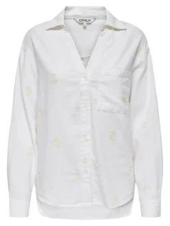 ONLCARO L/S LINEN BL EMB SHIRT CC P