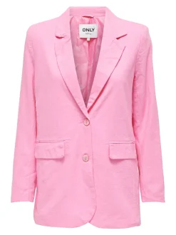 ONLCARO L/S LINEN BLEND OVS BLAZER - Sachet Pink