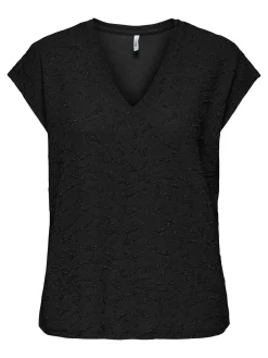 ONLCAROL S/S V-NECK GLITTER TOP BOX