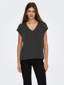 ONLCAROL S/S V-NECK GLITTER TOP BOX