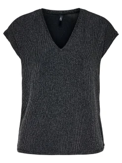 ONLCAROL S/S V-NECK GLITTER TOP BOX