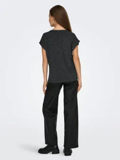 ONLCAROL S/S V-NECK GLITTER TOP BOX