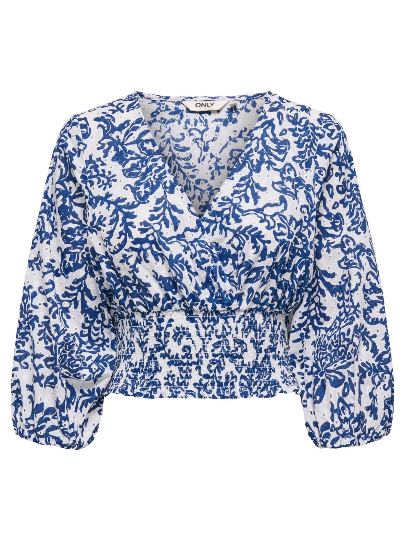 ONLCHANEE 34 SMOCK EMB TOP WVN