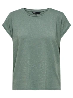 ONLCLAUDIA S/S GLITTER STRIPE TOP J