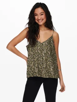 ONLDIA LIFE PLISSE SINGLET WVN - Elmwood/VIBRANT D