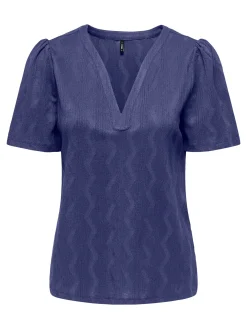 ONLDIA S/S V-NECK PLEAT TOP CS JRS