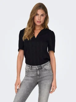 ONLDIA S/S V-NECK PLEAT TOP CS JRS