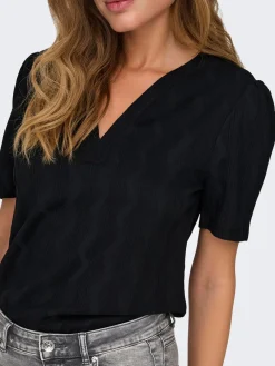 ONLDIA S/S V-NECK PLEAT TOP CS JRS