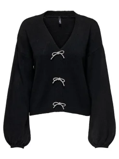 ONLDONNA LS BOW V-NECK KNT