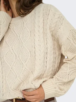 ONLELLY LIFE LS CABLE O-NECK CC KNT