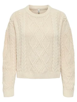 ONLELLY LIFE LS CABLE O-NECK CC KNT