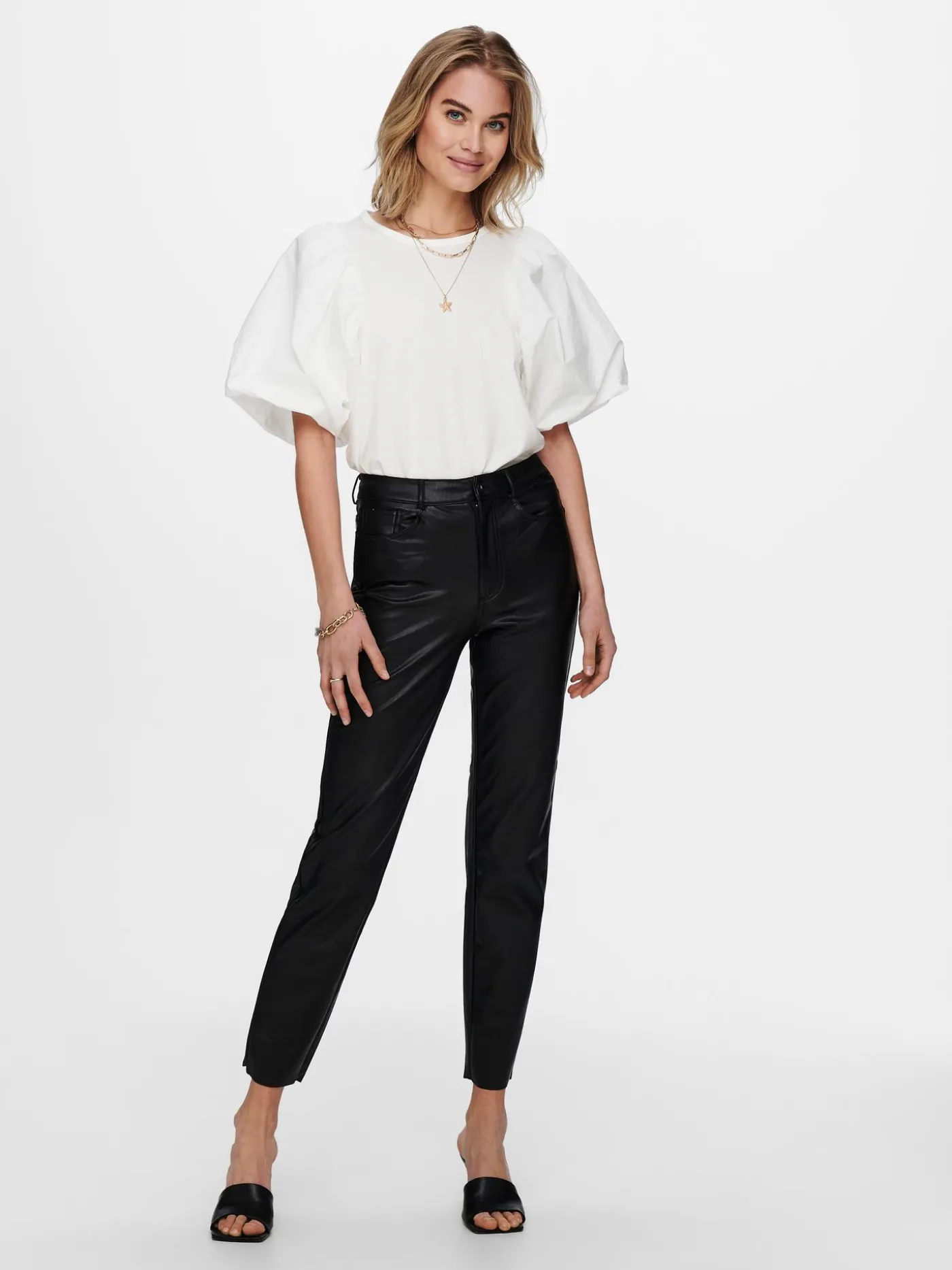 ONLEMILY HW ST ANK FAUX LEATHER PNT