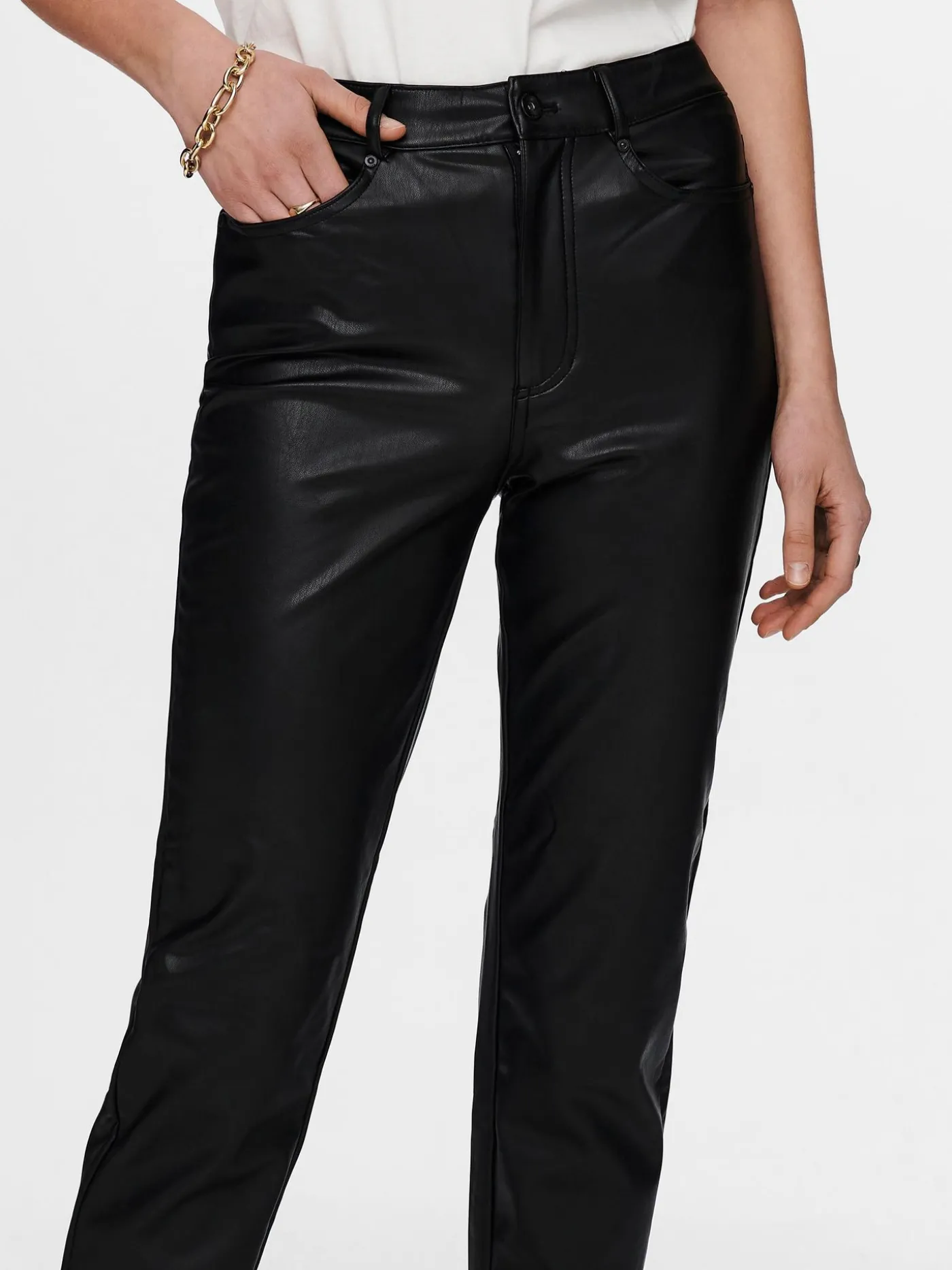 ONLEMILY HW ST ANK FAUX LEATHER PNT