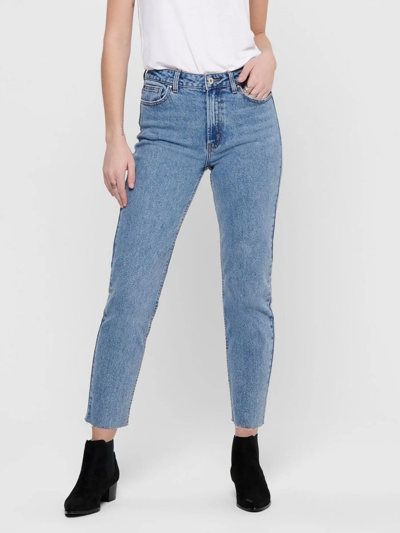 ONLEMILY HW ST RAW CR AN MAE06 NOOS - Light Blue D