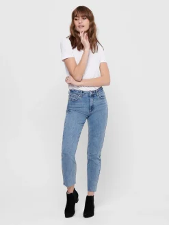 ONLEMILY HW ST RAW CR AN MAE06 NOOS - Light Blue D