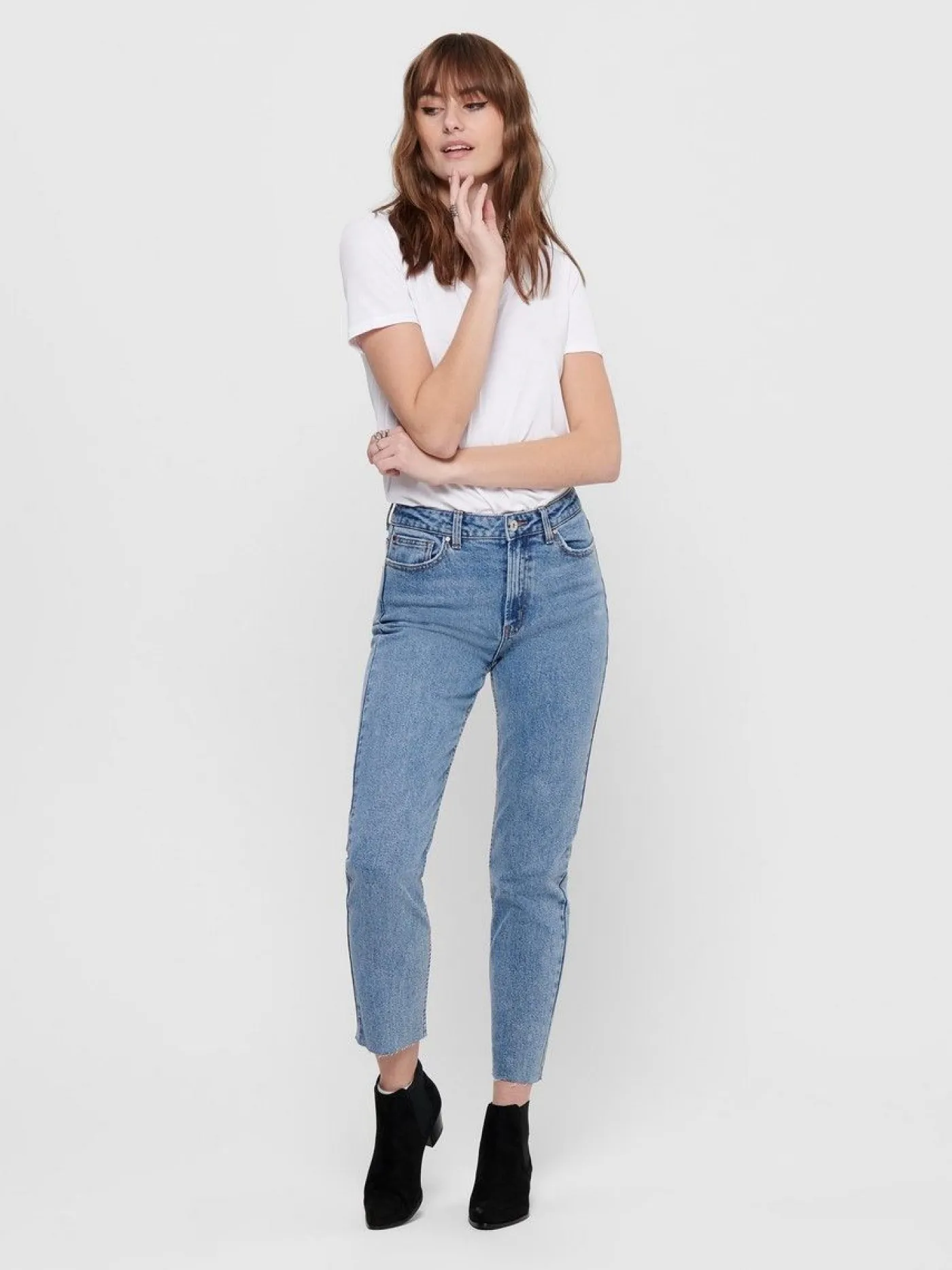 ONLEMILY HW ST RAW CR AN MAE06 NOOS - Light Blue D