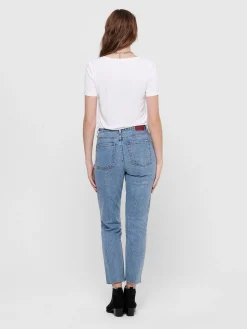 ONLEMILY HW ST RAW CR AN MAE06 NOOS - Light Blue D