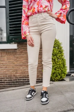 ONLEMILY HW ST RAW CRPANK DNM COL N - Ecru