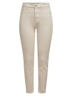 ONLEMILY HW ST RAW CRPANK DNM COL N - Ecru