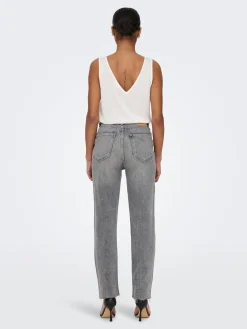 ONLEMILY LIFE HW ST RW CP AK NAS027 - Grey Denim