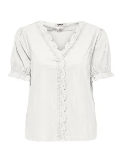 ONLERIKA SS V-NECK TOP WVN CS