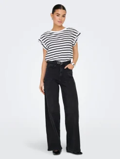 ONLGRAPE S/S FRILL O-NECK TOP JRS