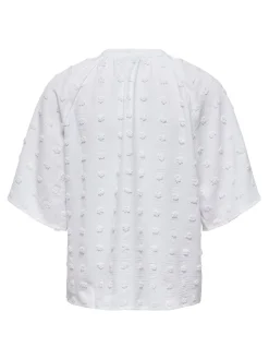 ONLIVANA LIFE 34 DOBBY V-NECK TOP W