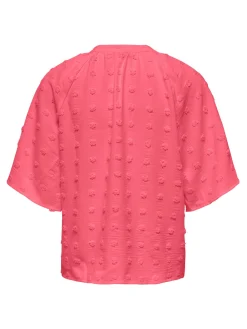 ONLIVANA LIFE 34 DOBBY V-NECK TOP W