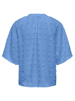 ONLIVANA LIFE 34 DOBBY V-NECK TOP W