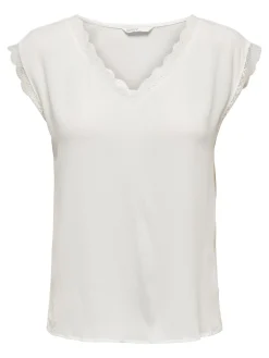 ONLJASMINA S/S V-NECK LACE TOP NOOS