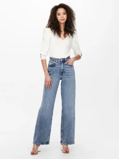 ONLJUICY HW WIDE LEG REA365  NOOS - Medium Blue De