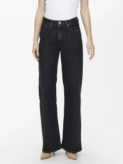 ONLJUICY HW WIDE LEG REA244 NOOS - Black Denim/NAS