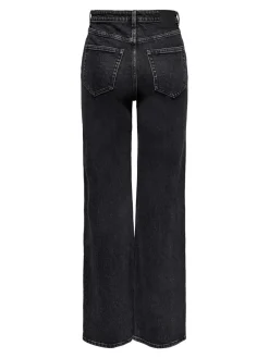 ONLJUICY HW WIDE LEG REA244 NOOS - Black Denim/NAS