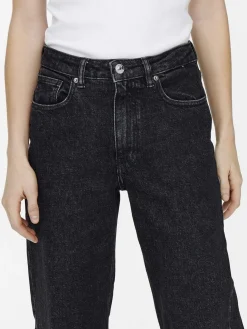 ONLJUICY HW WIDE LEG REA244 NOOS - Black Denim/NAS