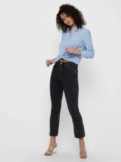 ONLLECEY LS STRIPE KNOT DNM SHIRT N - Cloud Dancer