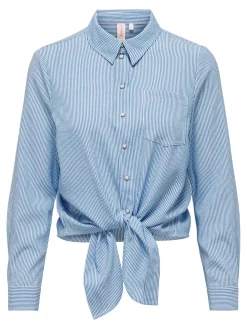 ONLLECEY LS STRIPE KNOT DNM SHIRT N - Cloud Dancer