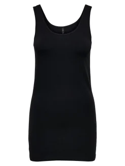 ONLLIVE LOVE LIFE S/L LONG TANK TOP - BLACK