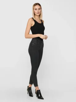 ONLLIVE LOVE LIFE S/L LONG TANK TOP - BLACK