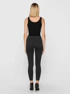 ONLLIVE LOVE LIFE S/L LONG TANK TOP - BLACK