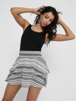 ONLLIVE LOVE LIFE S/L LONG TANK TOP - BLACK