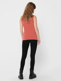 ONLLIVE LOVE LIFE S/L TANK TOP NOOS - Mineral Red