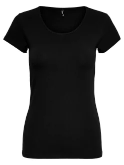 ONLLIVE LOVE LIFE S/S ONECK TOP NOO - Black