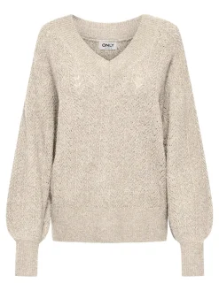 ONLLUCILLA LS GLITTER V-NECK KNT