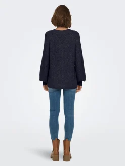 ONLLUCILLA LS GLITTER V-NECK KNT