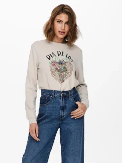 ONLLUCINDA LIFE L/S MEXI BOX SWT - Pumice Stone/DI