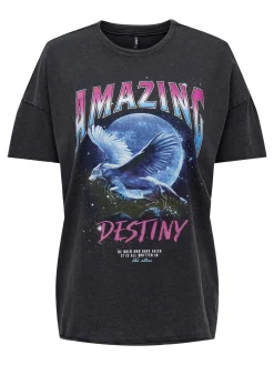 ONLLUCY OVERSIZE S/S WOLF TOP BOX J