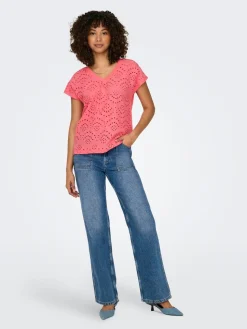 ONLLULU LIFE S/S V-NECK TOP BOX JRS