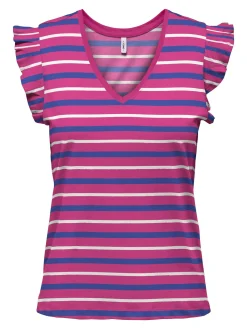 ONLMAY LIFE S/S FRILL V-NECK TOP BO