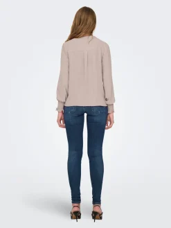 ONLMETTE V-NECK LS SMOCK TOP NOOS W