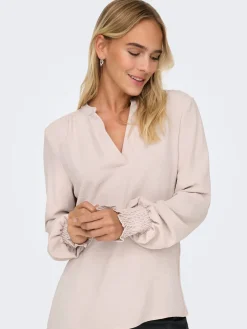 ONLMETTE V-NECK LS SMOCK TOP NOOS W